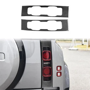 Real Carbon Fiber Rear Tail Light Lamp Panel Cover For Land Rover Defender 20-24 - Imagen 1 de 9