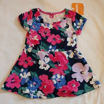 NUEVO Vestido Gymboree Bebé Niña ~ Azul Marino Floral Giro Manga Corta ~ TALLA 6-12 m Foto 1 de 4