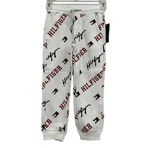 NWT Tommy Hilfiger Logo Joggers Unisex Sz 4. Drawstring. WhiteRedNavy - Picture 1 of 3