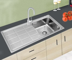 1x Lavello inox 304 0,8MM,lavello cucina 1 vasca in acciaio inox lavelli 100x46 - Imagen 1 de 10
