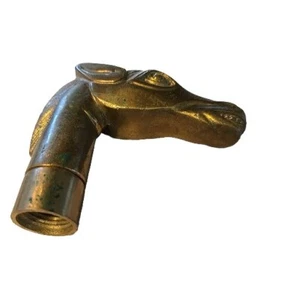 Solid Brass Horse Head Walking Stick Cane Head Handle Threaded Vintage Retro - Picture 1 of 5