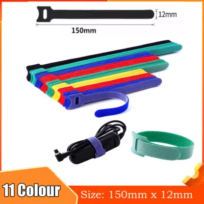 Adjustable Releasable Reusable Hook And Loop Cable Ties, Cable Tidy Strap Colour - Image 1 of 4