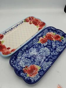 The Pioneer Woman Frontier Rose 14,17 Zoll Schmale Servierplatten, 2er-Pack - Bild 1 von 4