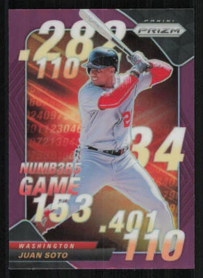 2020 Panini Prizm Numbers Game Prizms Purple #1 Juan Soto - Image 1 of 2