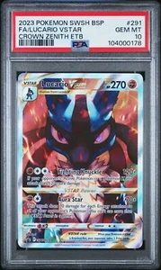 PSA 10 GEM MINT Lucario VSTAR Black Star Promo #291 ETB Pokemon Card TCG 2023 - Picture 1 of 2