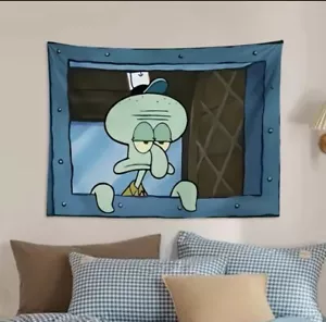 Thaddäus Fensterblick Wanddekoration Cartoon Tuch - Spongebob Schwammkopf - Bild 1 von 1