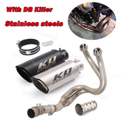 For Kawasaki Ninja 650 Z650 2012-2023 Complete System Exhaust Muffler Front Pipe - Image 1 of 4