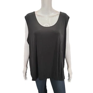 Carolyn Strauss Collection Womens Dressy Trendy Tank Top 3X Plus Sz Black Shirt - Picture 1 of 11
