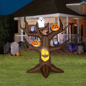 8FT HALLOWEEN LED INFLATABLE SPOOKY GHOST TREE - Picture 1 of 3