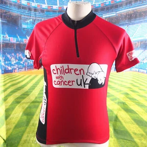 Children with Cancer UK red polyester charity cycling Jersey UK men's size Small - Picture 1 of 11