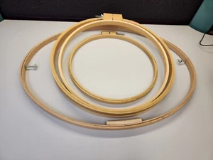 Set Of 5 Wooden Embroidery Quilting Hoop w Screw Heavy duty XL Large Round Oval - Picture 1 of 8