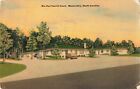 Blu-Vue Tourist Court Mount Airy North Carolina NC Old Cars Linen 1952 Postcard