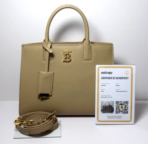 Burberry Frances Tote Leather Beige Mini - Picture 1 of 18