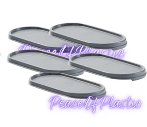 Tupperware Set of 5 Modular Mates Oval Replacement Seals Gray Greystone Lids - Picture 1 of 2