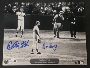 Rare 1975 CARLTON FISK & PAT DARCY Signed 8x10 Photo-WORLD SERIES-BOSTON RED-JSA - Picture 1 of 7