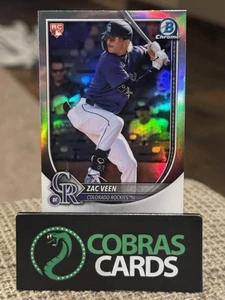 Bowman 2025 cromo Zac Veen rojo RC variación novato #69 Rockies - Imagen 1 de 2
