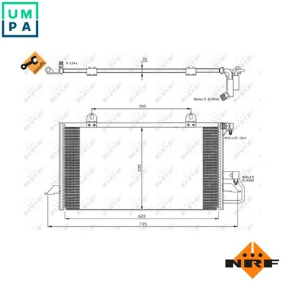 CONDENSER AIR CONDITIONING 35247 FOR AUDI AAZ/AHU/1Z 1.9L 4cyl 80 - Image 1 of 4