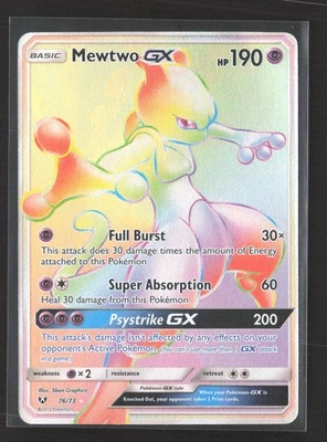 Pokemon 2017 Shining Legends Mewtwo GX FA #76/73 - Image 1 of 2