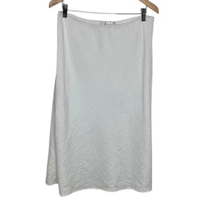 Cut Loose White Linen Midi Skirt Women Size L - Picture 1 of 5