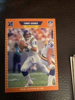Cartão de futebol americano Tommy Kramer, 1989 Pro Set, #232, Minnesota Vikings - Imagem 1 de 2
