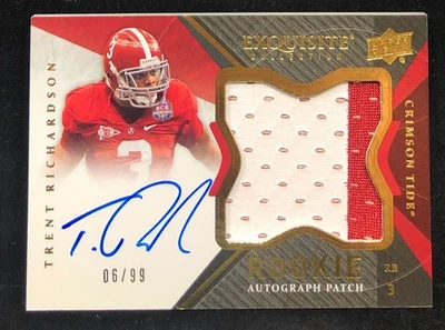 2012 UD Exquisite - TRENT RICHARDSON - Autograph Patch Rookie - ALABAMA /99 - Image 1 of 2