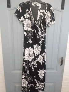 Vestido Floral L.A. Galen Blanco y Negro Talla 12 - Imagen 1 de 4
