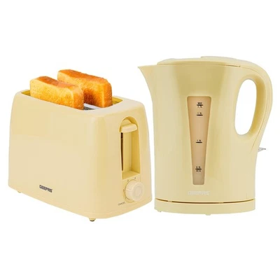 2200W 1.7L Electric Kettle & 650W 2 Slice Bread Toaster Kitchen Combo Set Beige - Image 1 of 4
