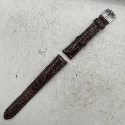 Vintage 16mm Michele Ladies Wristwatch Band Alligator Quick Release USA Brown - Image 1 of 4