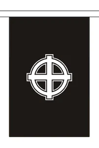 Celtic Cross (Black) Bunting 3m 10 Flags *SALE PRICE* - Picture 1 of 3