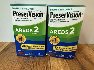 NEW 2 PACK PreserVision Areds 2 Formula Eye Vitamin 120 SoftGels per pack, 240ct - Image 1 of 4