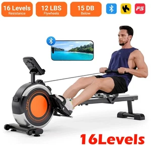 Magnetic Rowing Machine Rower with LCD Monitor Home Gym Fitness Cardio Workout - Picture 1 of 9
