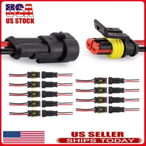 20pcs For Automotive Wire Terminal Crimp Connector Male Female 2 Pin Plug Kit US - Picture 1 of 13