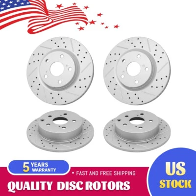 4 rotores de freno delanteros traseros perforados para Toyota RAV4 2006 2007-2018 Foto 1 de 4