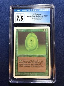 MTG Unlimited Lifeforce CGC 7.5 Near Mint+ 1993 - Picture 1 of 2