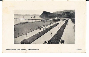PROMENADE AND BEACH TEIGHNMOUTH DÉCADA DE 1920 LOCAL PUB FT DEMACRADO ELEGANTE DISTRIBUIDOR PPC/RP - Imagen 1 de 2