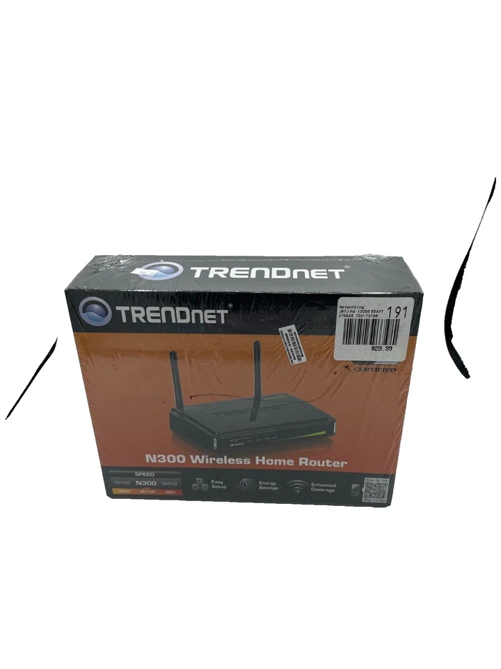 NEW IN BOX-TRENDnet TEW-731BR 4-Port Wireless 300Mbps Home Router - Black - Image 1 of 1