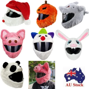 Motorcycle Helmet Covers Funny Cartoon Plush Helmet Protective Cover Full Face - Picture 1 of 19