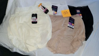 5 VTG NWT Olga Panties Brief Secret Hug 873 Shape Defining Lace Satin Tags bin03 - Image 1 of 4