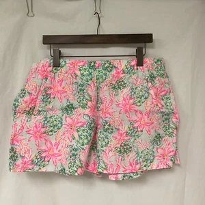 Pantaloncini Lilly Pulitzer Lilo lino surf blu così shellegant XL floreale casual usati in ottime condizioni - Foto 1 di 9
