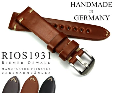 20mm /18 Shell Cordovan RIOS1931 Germany robust Vintage Aviator Look Uhrenband - Bild 1 von 4