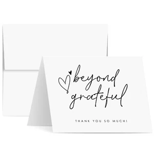 Beyond Grateful Thank You So Much! Elegant Greeting Cards, A2 Size, 25 Qty - Picture 1 of 7