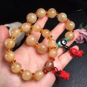 Couple style 2Pcs natural mountain Sheep horn 16/12 mm beads Pendant bracelet 90 - Picture 1 of 6