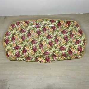 Vtg Royal Albert Old Country Roses Chintz Collection Sandwich Tray Plate England - Picture 1 of 6