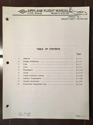 Manual de vuelo de avión CASA C-212 Aviocar modelo C-212-CD Foto 1 de 4