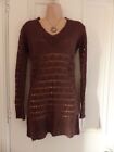 Joe Browns size 8 brown slightly hairy, very thin knit with holes longish jumper