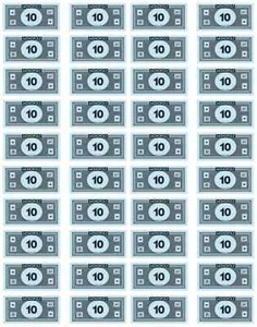 Monopoly Dinero 10's 2025 Cash Genuino Oficial Diez Dólar Notas 10-40 Paquete - Imagen 1 de 10
