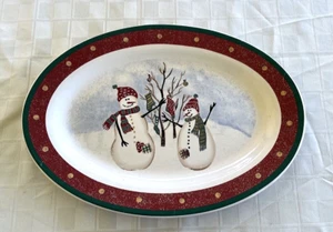 Royal Seasons RN2 Weihnachten Schneemann Oval Servierplatte, 14" Tablett V-Guter Zustand - Bild 1 von 12