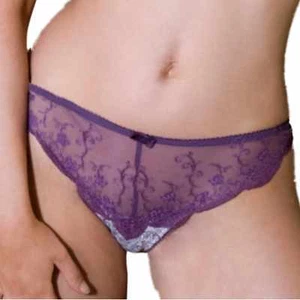 Tanga KEIA Ava Violeta Púrpura Reino Unido 8 Encaje Damas Bragas Transparentes Ropa Interior - Imagen 1 de 3