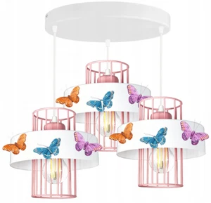 Lámpara de Techo Mariposa Rosa 3 Puntos Lámpara LED Lámpara Colgante Habitación Niña - Imagen 1 de 2