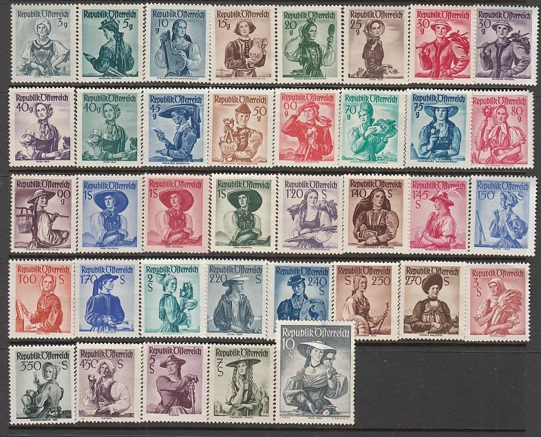 Austria - Provincial Costumes (MH Set) 1948 (CV $801) - Image 1 of 1